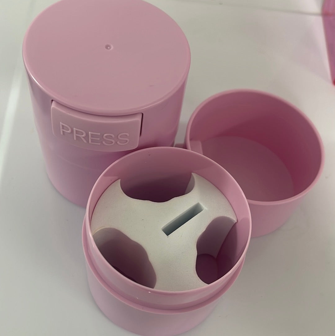 Pink adhesive container