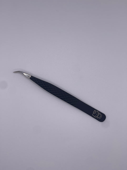 Black Curved Isolation Tweezer